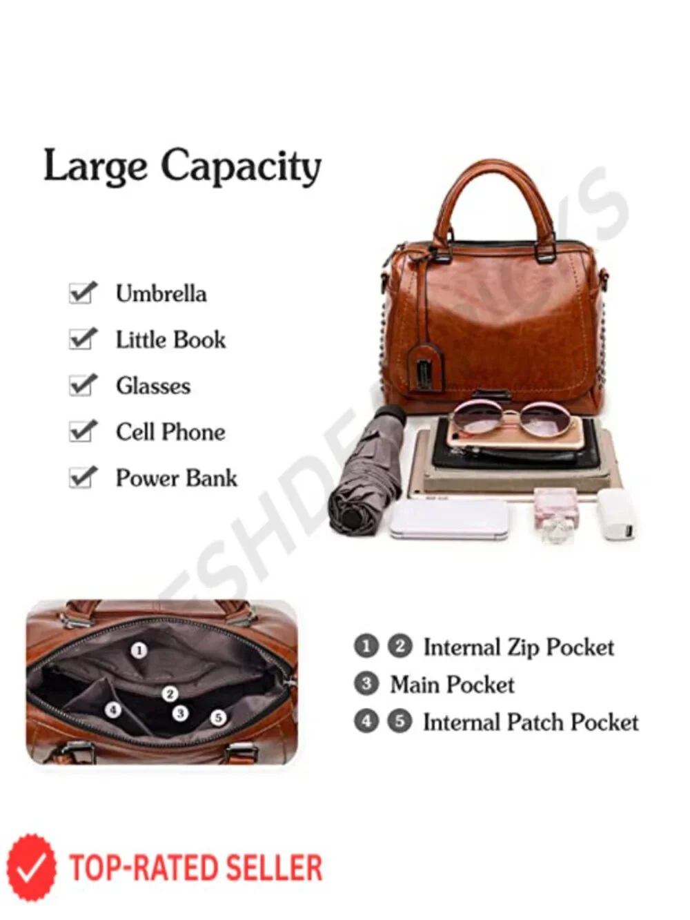 Retro PU Leather Satchel Crossbody Bag Women's Top Handle Shoulder Bag Work